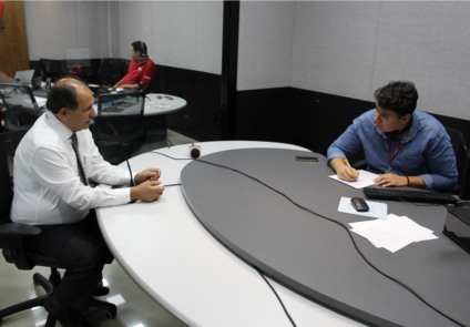 Deputado Zé Teixeira do DEM em entrevista ao jornalista Lucas Mamédio - Ascom/Zé Teixeira