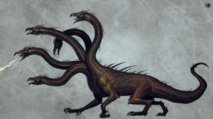 Imagem da Hidra de Lerna, no Livro das Mitologias