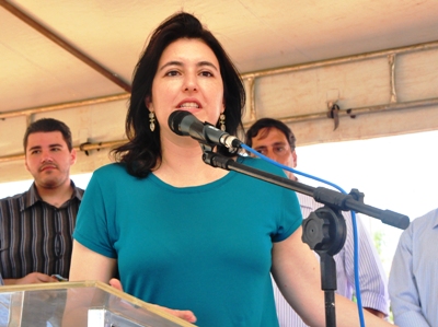 Vice governadora durante visita no município nesta quarta-feira -