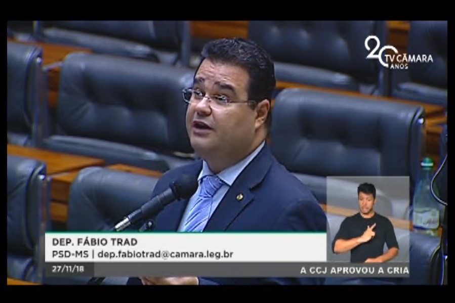 Fábio Trad ressaltou a atuação da CBN Campo Grande em Mato Grosso do Sul - Reprodução/TV Câmara