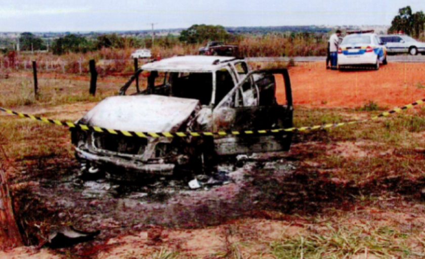 Acusado colocou fogo na caminhonete com o corpo dentro - Imagem cedida