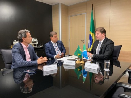 Marquinhos Trad se reuniu com o senador Nelsinho Trad (PSD) e o ministro de Desenvolvimento Regional, Gustavo Canuto. - Foto: Diuvlgação/Assessoria
