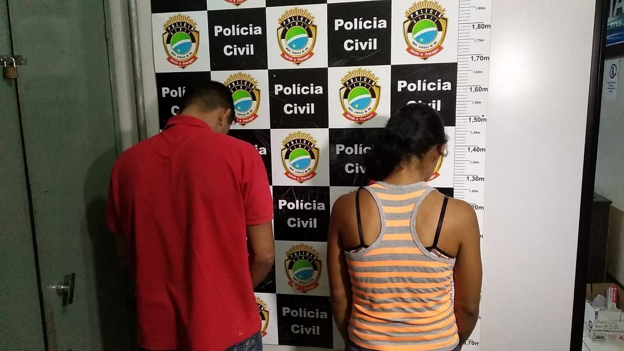 O casal foi levado para a delegacia de Polícia Civil de Dourados - Foto: Cido Costa