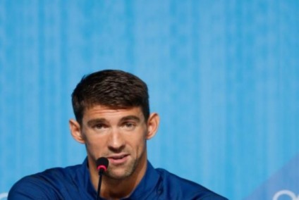Nadador norte-americano Michael Phelps é entrevistado no Parque Olímpico dos Jogos Rio 2016 -  (Fernando Frazão/Agência Brasil)
