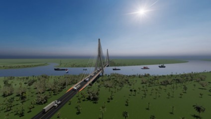 Imagem do projeto da ponte que vai possibilitar a ligação de Mato Grosso do Sul com os oceânos atlântico e pacífico - Divulgação