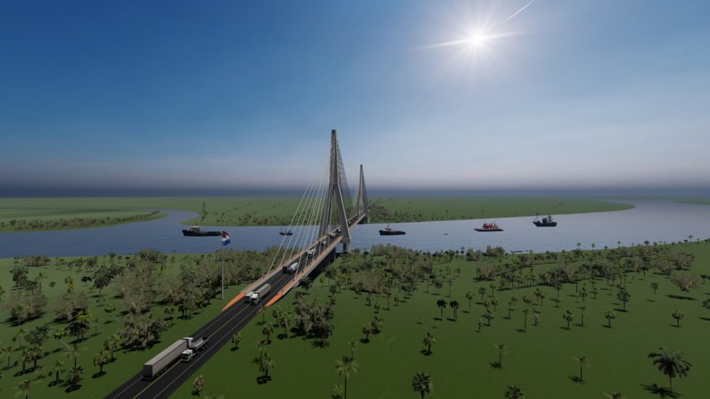 Imagem do projeto da ponte que vai possibilitar a ligação de Mato Grosso do Sul com os oceânos atlântico e pacífico - Divulgação