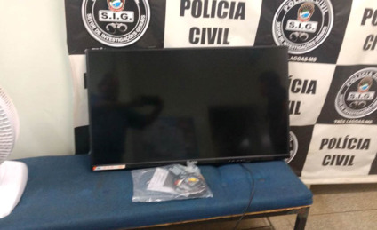 TV foi apresentada na delegacia de polícia na manhã desta terça-feira - Divulgação/Assessoria