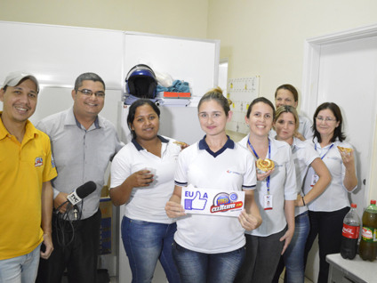 Sorteada juntamente com outras cinco colegas de trabalho foram presenteadas - Leandro Elias/JP