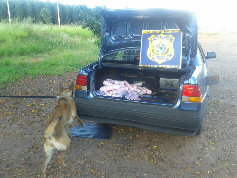 Droga estava escondida no tanque de combustíveis do veículo - Divulgação/PRF