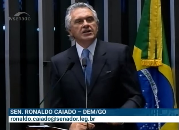 Senador Ronaldo Caiado discursa na tribuna - Reprodução/TV Senado