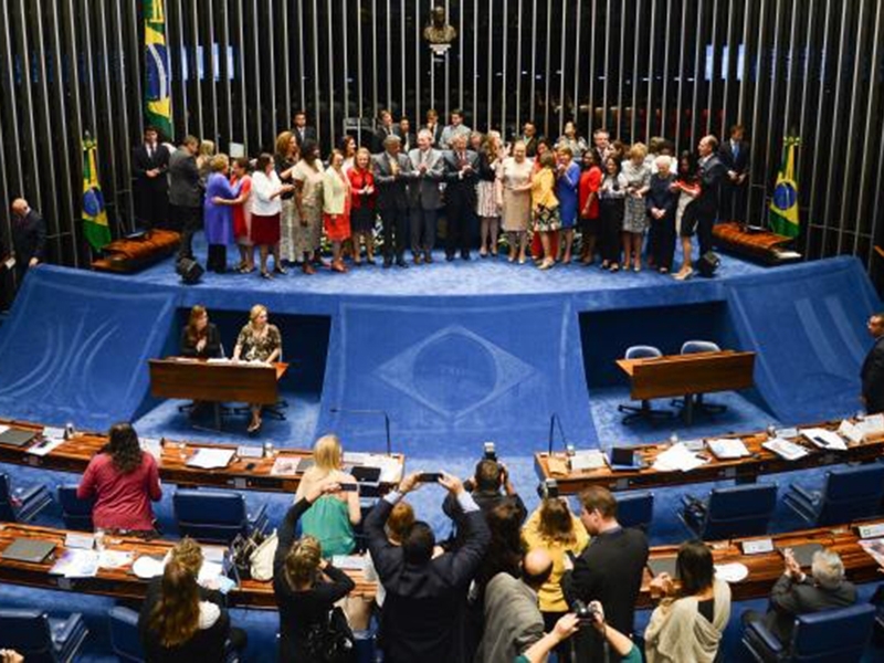 Renan Calheiros preside solenidade de entrega do prêmio Bertha Lutz a mulheres e homens que, em suas atividades, defendem os direitos da mulher  - Antonio Cruz/Agência Brasil