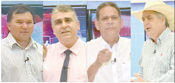  Ângelo Guerreiro, Jorge Martinho, Idevaldo Claudino e Paulo Leite, disputam a Prefeitura de Três Lagoas  - Montagem/JP