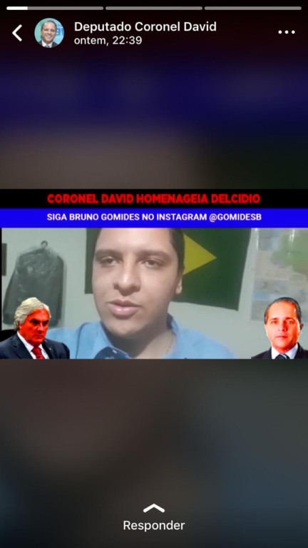 Imagem do print em que o status do celular do deputado publicou vídeo contra ele mesmo, mostrando que houve ação de hackers - Reprodução