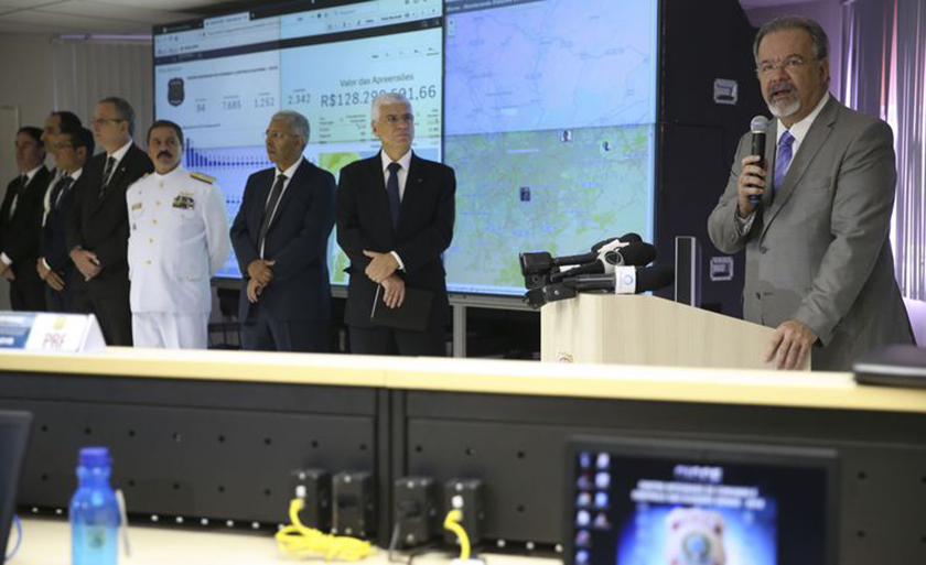 Ministro da Segurança Pública, Raul Jungmann, discursa na abertura do Centro Integrado de Comando e Controle - José Cruz/Agência Brasil