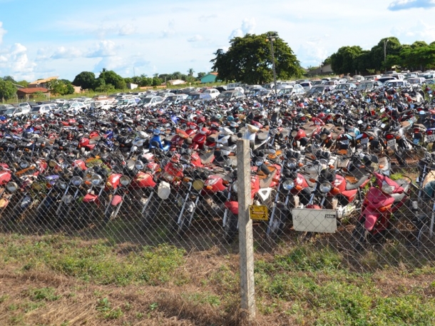 O espaço conta com mais de 3,5 mil veículos apreendidos e as motos representam 80% - Arquivo/JPNEWS