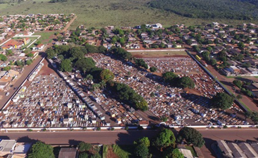 Imagem aérea do Cemitério Municipal São Sebastião em Sidrolândia - Divulgação/Assessoria