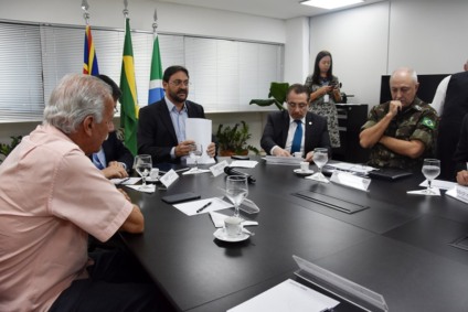 Comitê reuniu representantes do setor industrial e comandante do CMO - Divulgação/Fiems Comitê reuniu representantes do setor industrial e comandante do CMO - Divulgação/Fiems