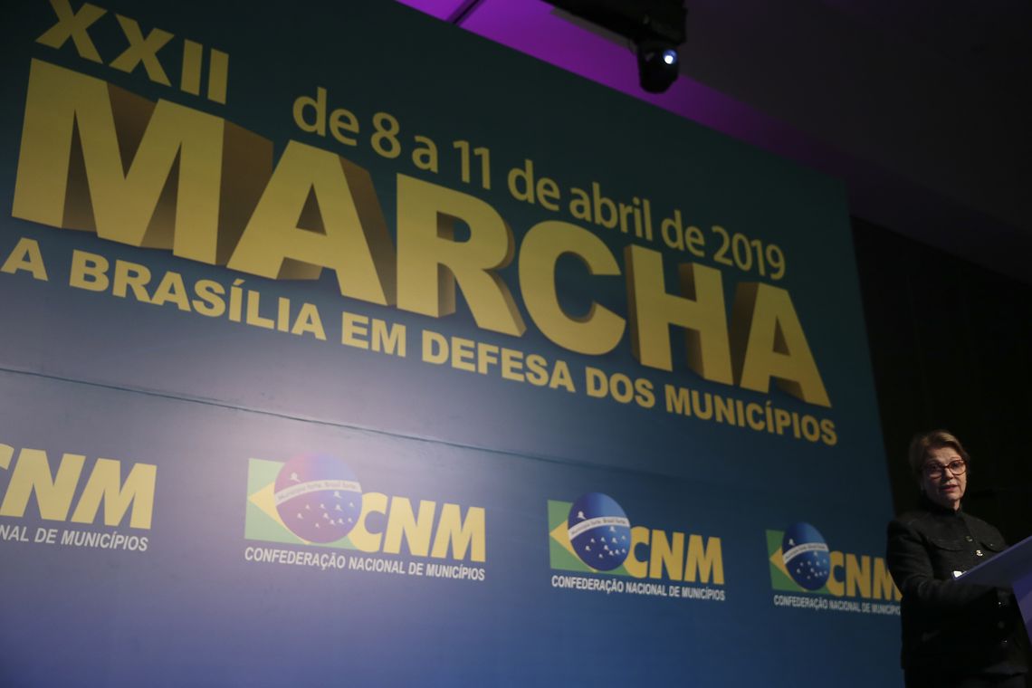 A ministra da Agricultura, Tereza Cristina Corrêa Dias, participou da Marcha, realizada em Brasília - Márcia Paravizzi