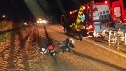Vítima ainda morreu quatro horas depois do acidente no km 266 da BR-158. - Divulgação/Corpo de Bombeiros