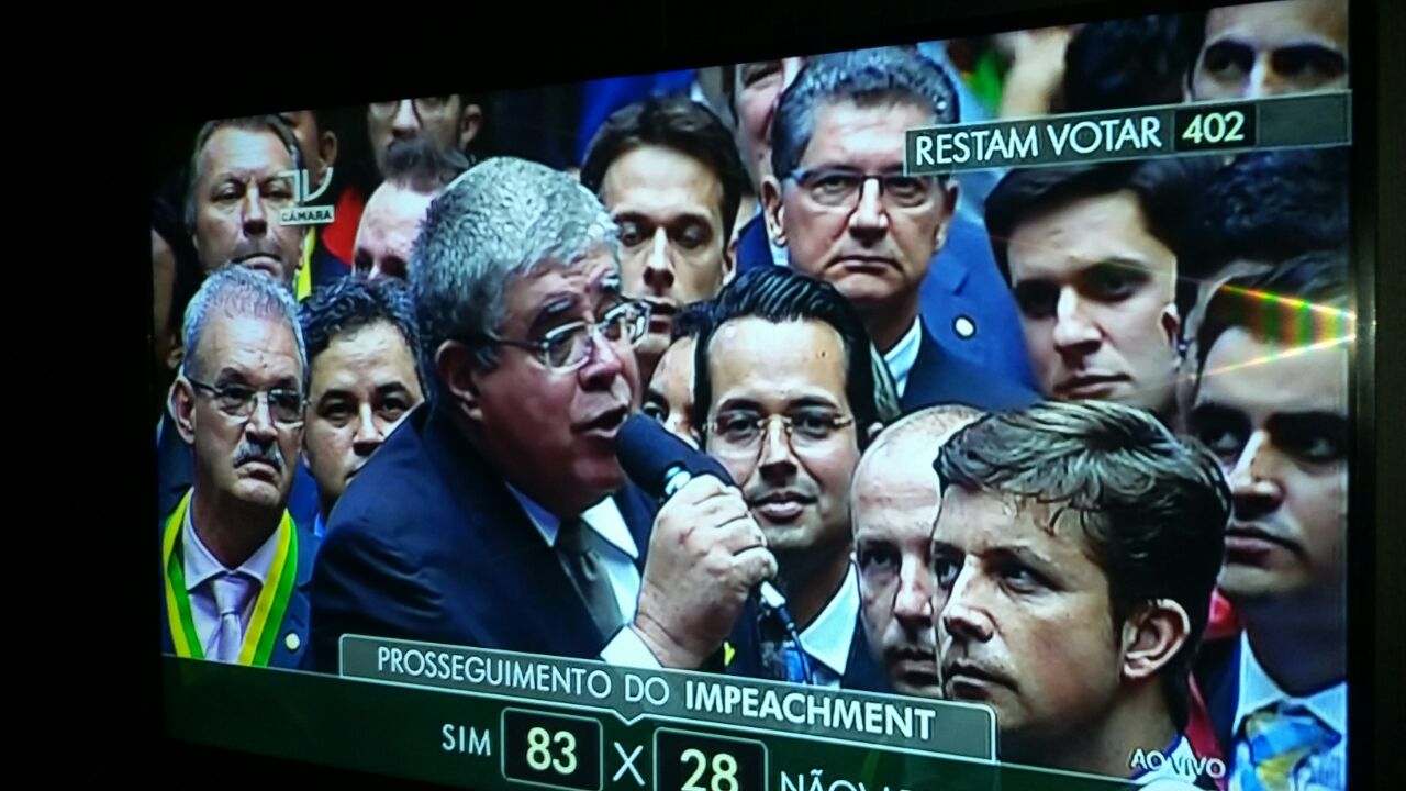 Carlos Marun votou a favor do impeachment - Reprodução TV Globo Carlos Marun votou a favor do impeachment - Reprodução TV Globo