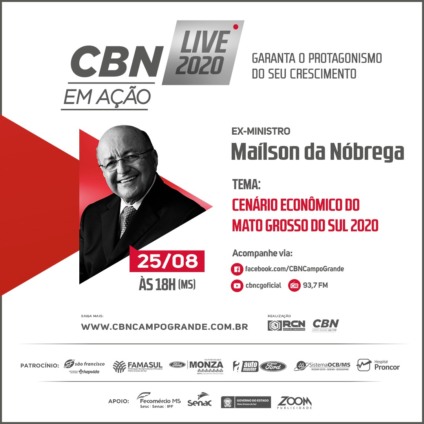 Ex-ministro da fazenda vai dabater o cenário econômico de Mato Grosso do Sul e o momento da economia - Foto: CBN Campo Grande