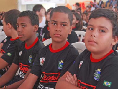 Alunos do Proerd durante formatura -