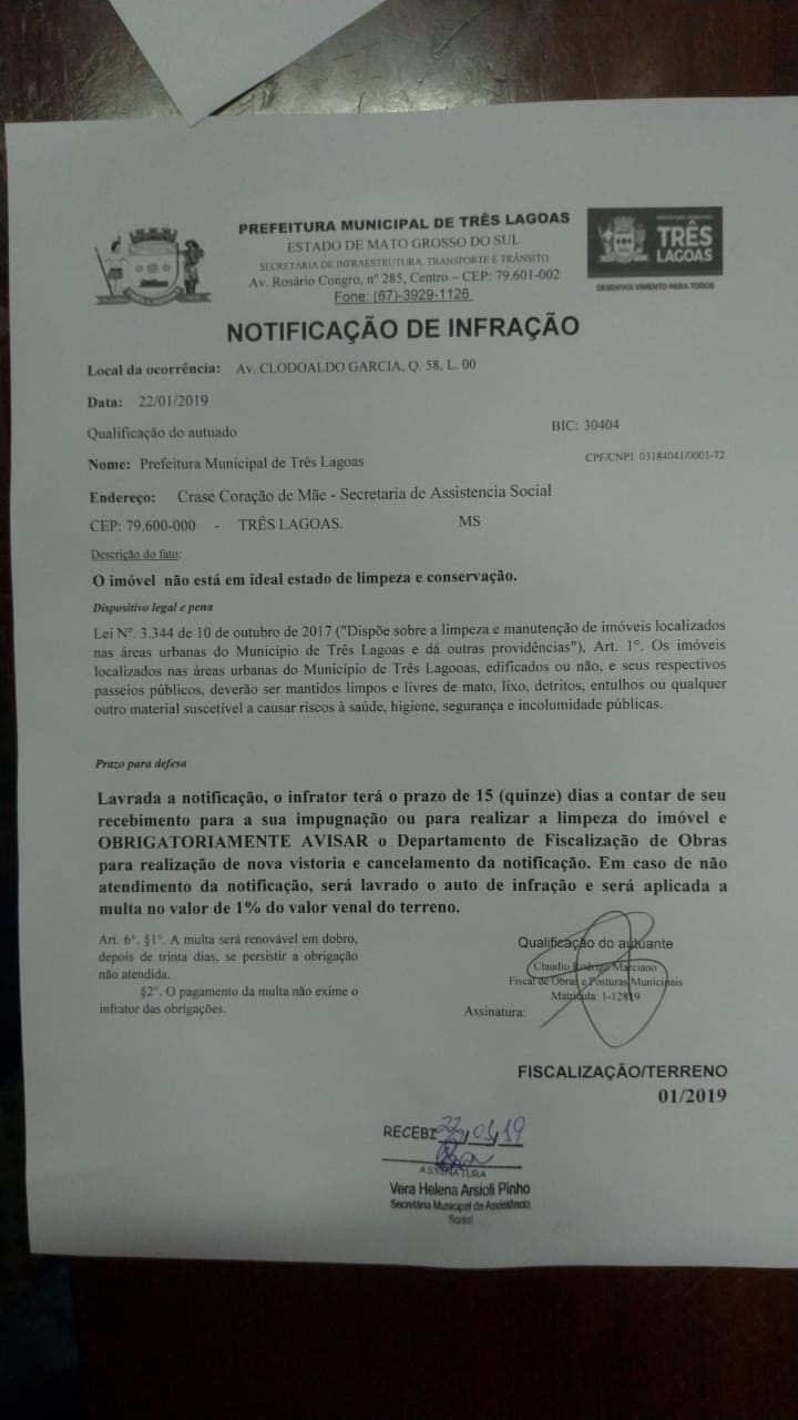 Notificação autorizada por Ângelo Guerreiro contra a secretaria - Reprodução