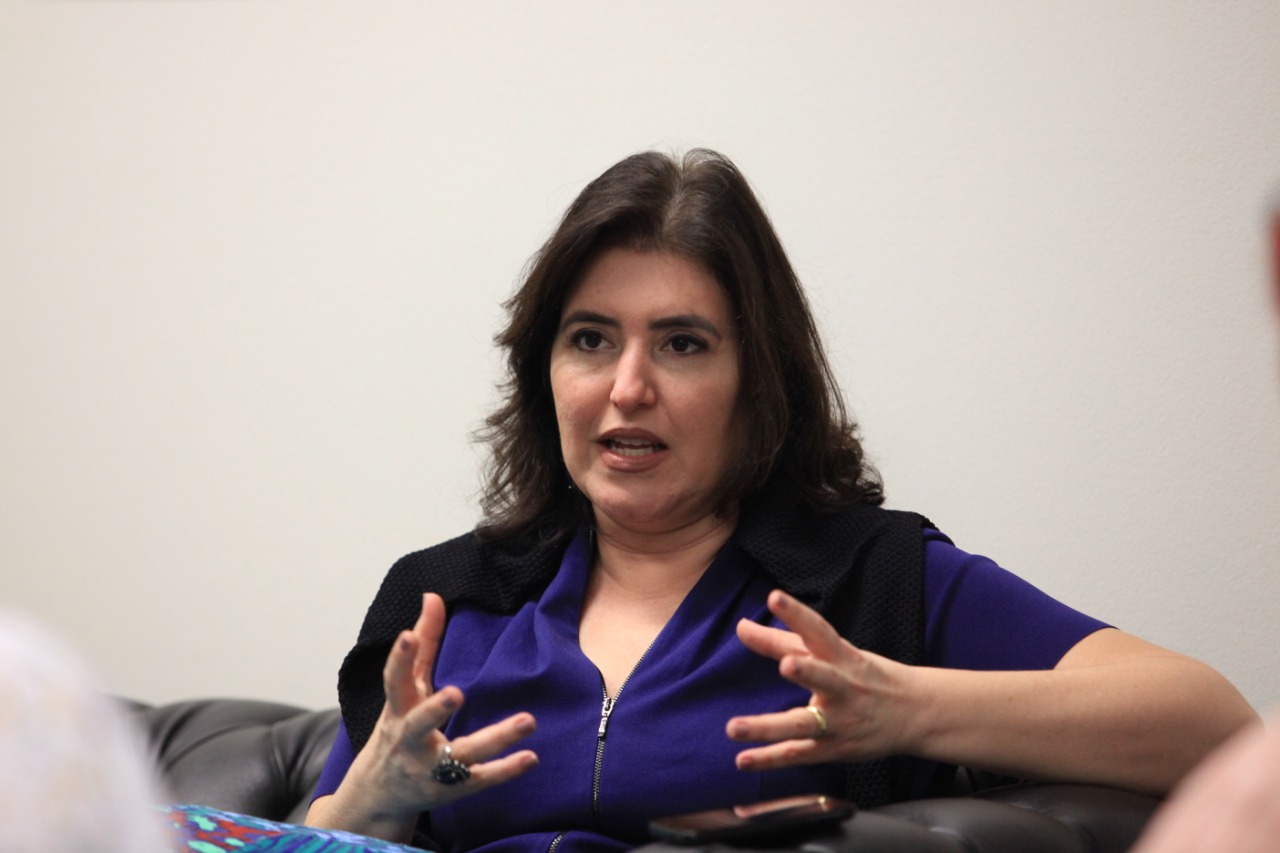 Senadora Simone Tebet (MDB) em entrevista à CBN Campo Grande - Foto: Roberto Castello