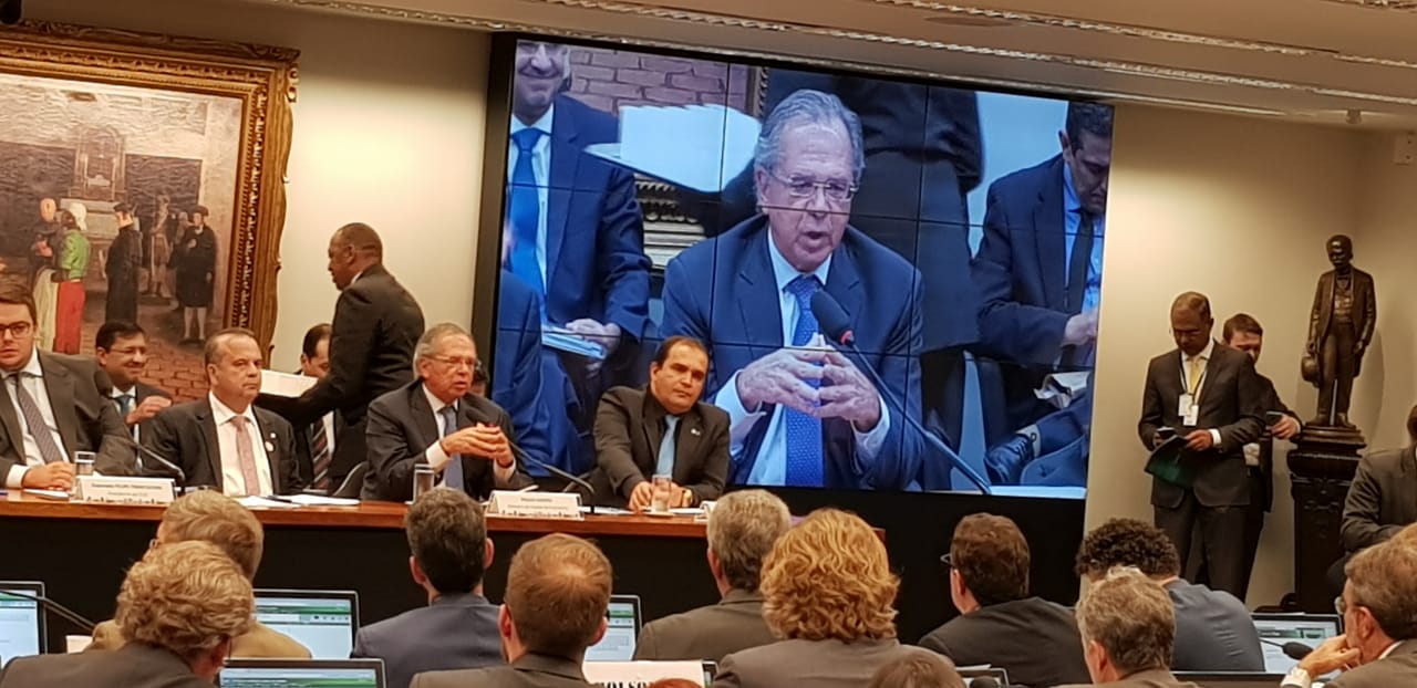 Paulo Guedes  durante a audiência pública sobre a reforma da previdência - Márcia Paravizzi