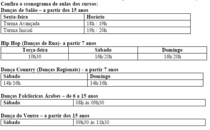Prazo das inscrições dos cursos de dança termina nesta sexta-feira
