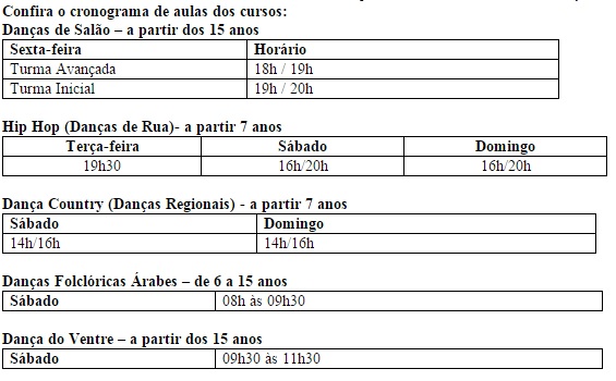 Prazo das inscrições dos cursos de dança termina nesta sexta-feira