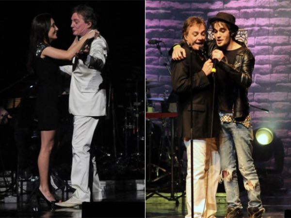 Fábio Jr canta com os filhos Tainá e Fiuk -