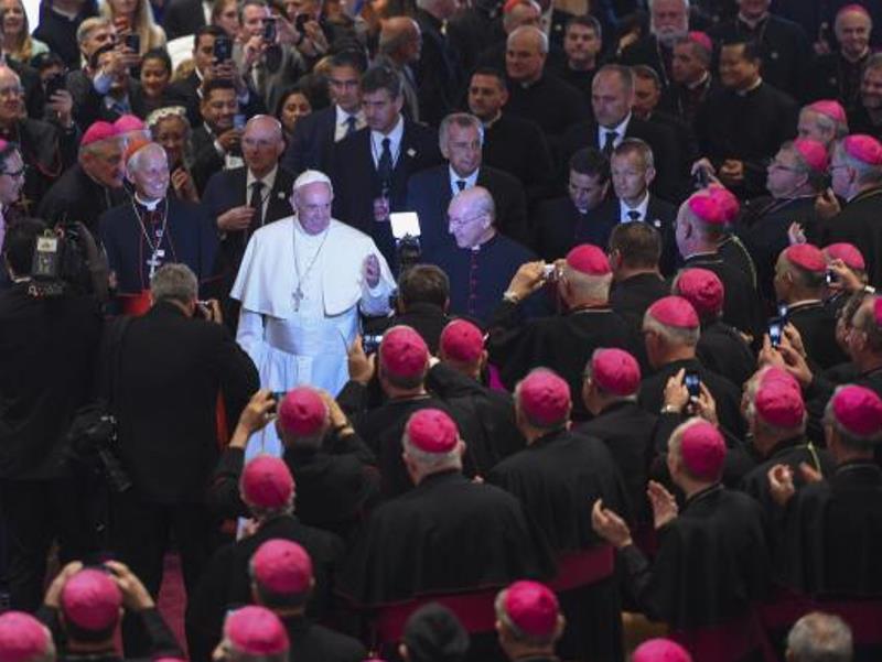 Papa Francisco chega à Catedral de São Mateus Apóstolo, em Washington (Agência Lusa/Direitos Reservados) - divulgação