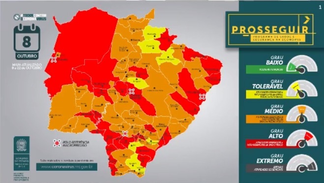 Campo Grande e 34 municípios de MS apresentam piora no grau de risco da covid-19