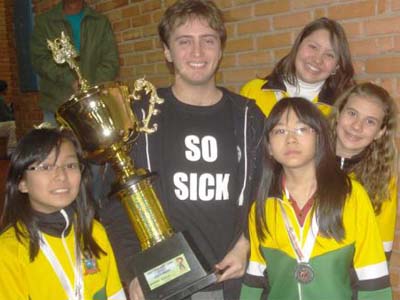 Júlia Nakamura, Jacques Blitz (auxiliar técnico de Itapetininga-SP), Maria Eduarda Galvani, Flávia Hasegava e Ana Carolina Martinelli -