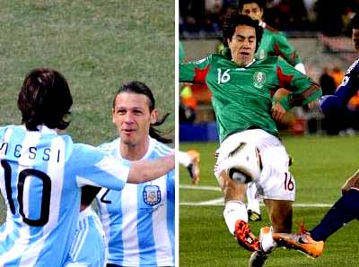 Argentina de Messi (esq.) enfrenta o México neste domingo às 14h30 (MS) -