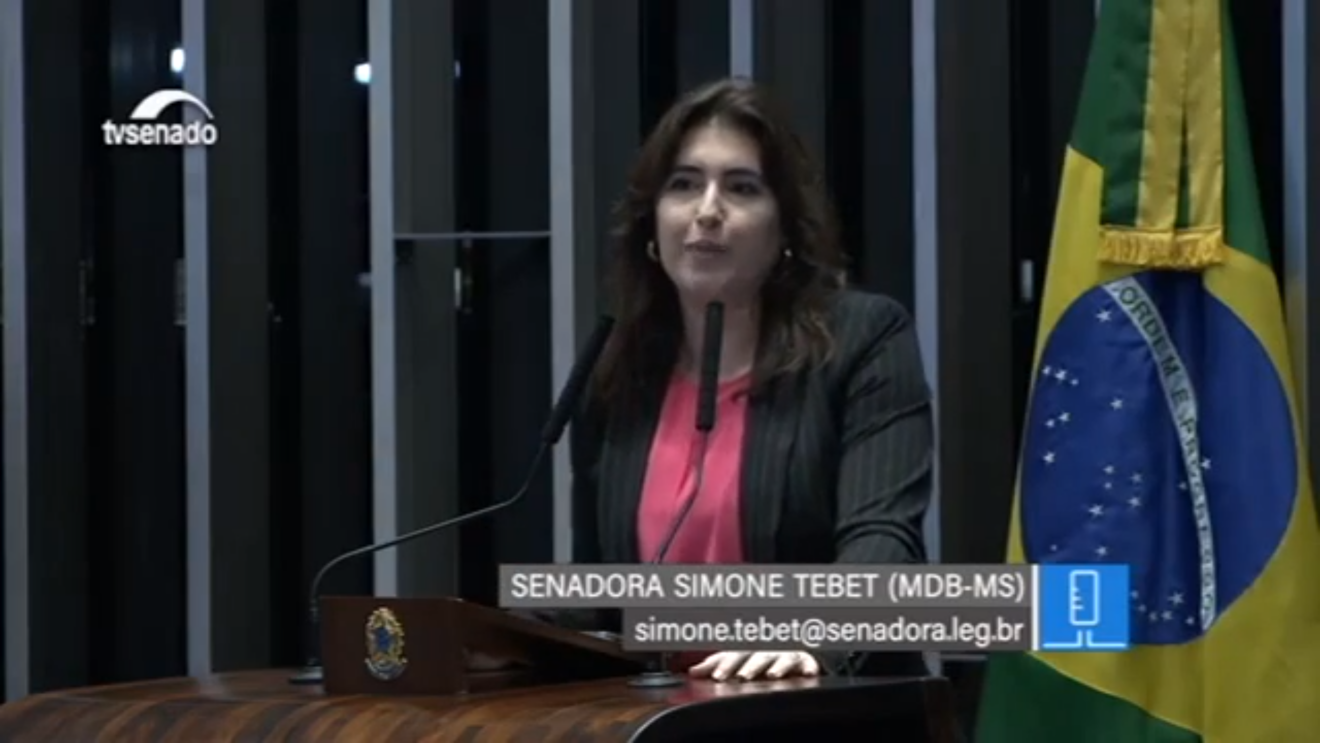 A senadora Simone Tebet lembrou das diversas crises econômicas, políticas e sociais pelas quais o Brasil passou. - Foto:Reprodução/ Youtube