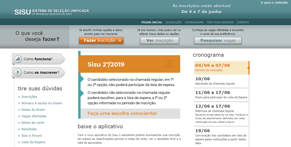 Serão ofertadas 59.028 vagas em 76 instituições públicas de ensino em todo o país - Arquivo CBN