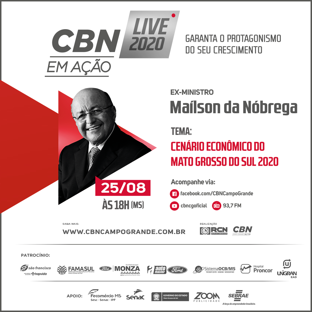 A live começa a partir das 18h nas redes sociais da CBN e na 93,7 FM - Divulgação CBN