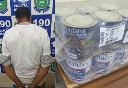 Suspeito nem precisou arrombar o imóvel. As tintas foram furtadas por uma fresta na janela - Imagem cedida
