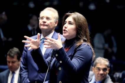 Irritado,Renan teria pedido expulsão de Simone do MDB - Roberto Castello /Senado