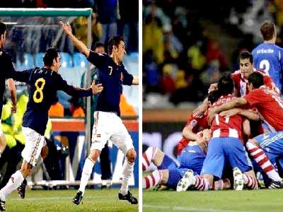 A última vaga nas semifinais da Copa será comemorada por Espanha ou Paraguai -
