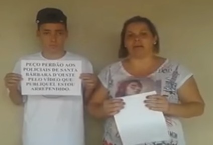 Funkeiro pede desculpas ao lado da mãe por ameaças a policiais - Reprodução/Youtube