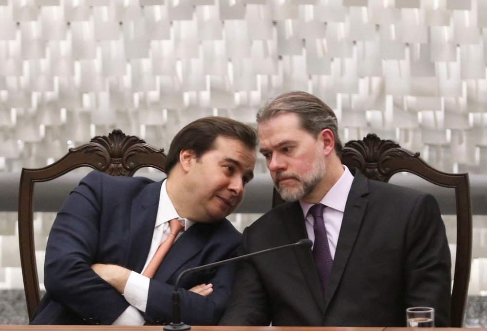O presidente da Câmara, Rodrigo Maia e o presidente do STF, Dias Toffoli. - Foto: Valter Companato/Agência Brasil