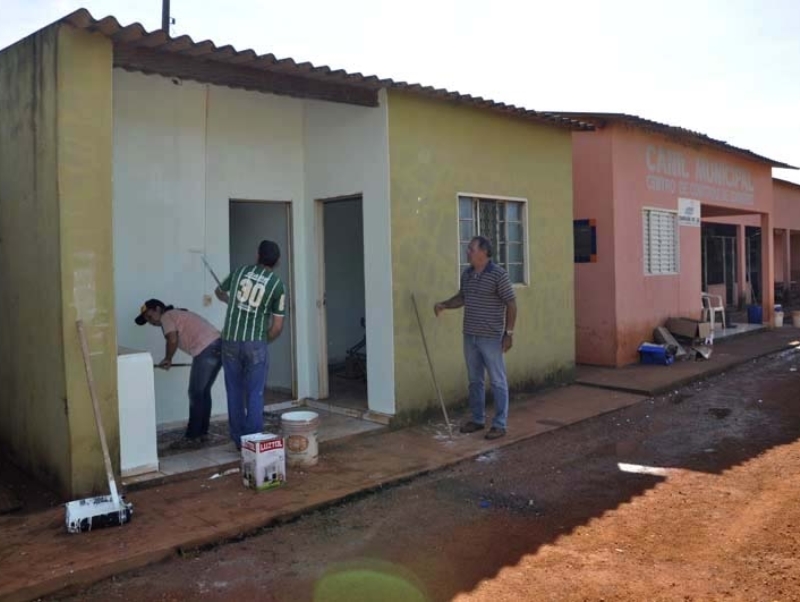 As obras paliativas no atual canil estão sendo feitas com sobras de material  - Divulgação