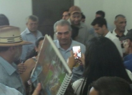 Reinaldo Azambuja em convenção que oficializou apoio a candidatura de Ronaldo Miziara - Roberto Chamorro/JP
