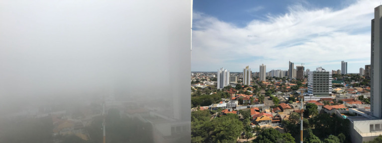 Fotos tiradas no mesmo ângulo mostram a diferença provocada pela mudança no tempo. - (Foto: Otávio Neto)