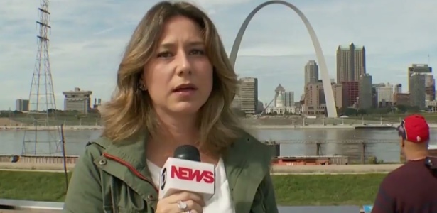 Heloisa Gomyde, pouco antes de soltar o palavrão ao vivo - Reprodução/Globonews