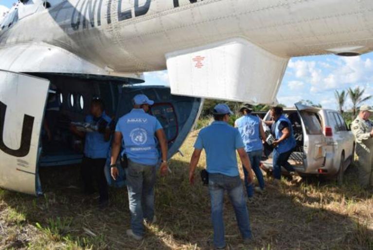 Mais de 8 mil armas das Farc foram transportados pela ONU para um armazém central no país - Missão da ONU na Colômbia/Divulgação