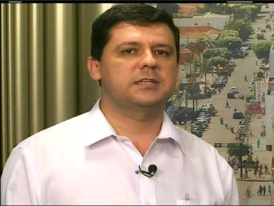 Cleber Pacheco durante entrevista na TV Concórdia -